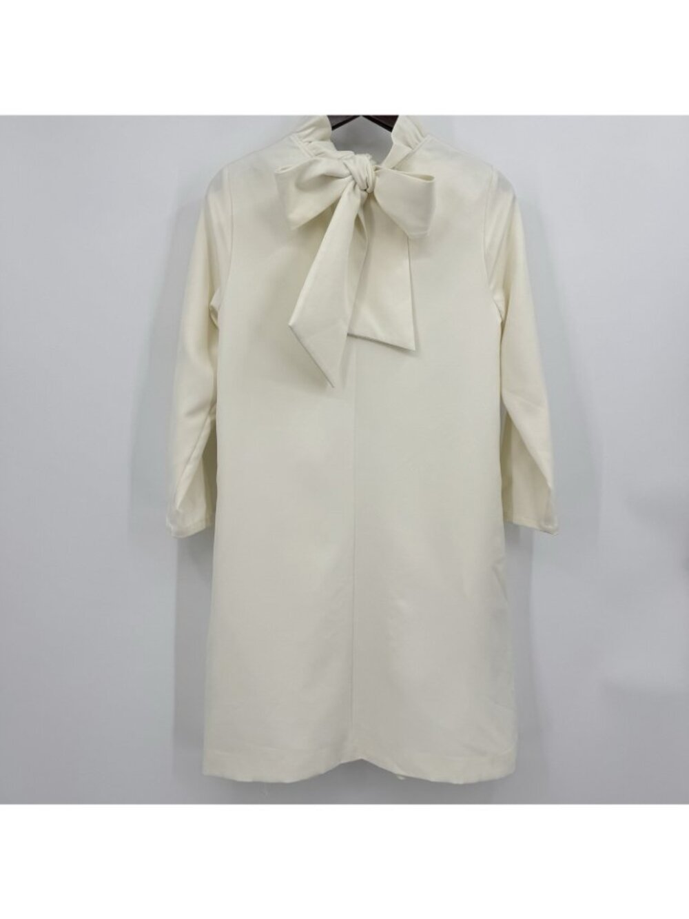 Tuckernuck Ivory Daphne Dress size L Large Ruffle Collar Bow Swing Mini Cocktail - Picture 5 of 8